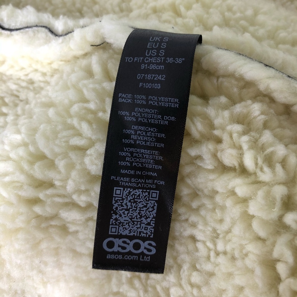 Asos Sherpa Lined and Trimmed Black Jacket - Picture 8 of 15